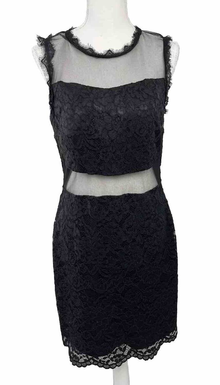 Speechless Black Floral Lace Dress Juniors Size 11 Sleeveless EUC Holiday